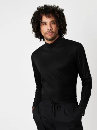 DESOTO - Casual Turtleneck solid black - Gr. - 3XL