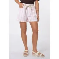 Eight2Nine Shorts Kurze Damen Leinenhose mit Streifen Leinen-Viskose Shorts mit Bindegürtel und Streifen