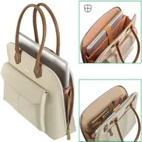 Hama Laptoptasche Notebook-Tasche Handtasche 13,3" bis 14,9" Beige (Notebook-Tasche), Hülle Laptop-Case Shopper Bag 13,3" 13,5" 14" 14,1" 14,2" 14,5" Zoll