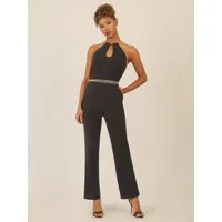Apart Jumpsuit mit Gold-Details und Neckholder