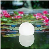 esotec LED Teichleuchte schwimmende Solarkugel FLOAT D25cm Fernbedienung 7 Leuchtfarben 102619, LED fest integriert