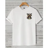 RMK Print-Shirt T-Shirt Herren Shirt Basic (Französische Bulldogge Bully Sonnenbrille) aus Baumwolle