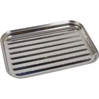 BURI Grillschale BBQ-Grillschale aus Edelstahl 35x24cm Grillzubehör Pfanne Gemüseschale