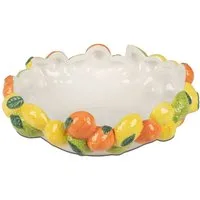 formano Dekovase Obstgarten, Höhe: 9cm, Farbe: Weiß, Motiv: Zitronen