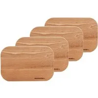 NATUREHOME Schneidebrett 4er Frühstücksbrettchen Buche massiv – Made in Germany, NATUREHOME, Buchenholz, (4erSet, 4-St), Handarbeit