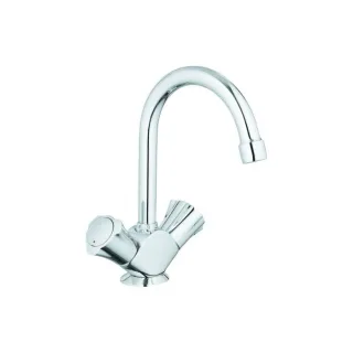 Grohe Costa Waschtischarmatur 21375001 chrom, schwenkbarer Rohrauslauf, Ablaufgarnitur