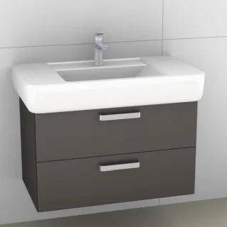 Artiqua 413 Waschtischunterschrank für Renova Plan 122186, 122187 Stahlgrau Metallic, 413-WU2L-K66-7 413-WU2L-K66-7141-88