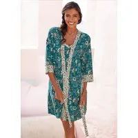 LASCANA Kimono, Kurzform, Jersey, Kimono-Kragen, Gürtel, mit Blumen Allover-Druck