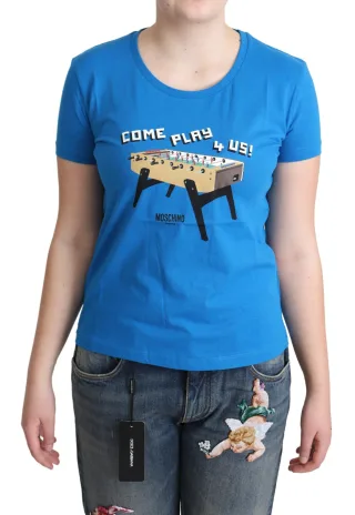 Moschino Tischfußball T-Shirt Blau