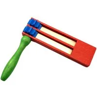 GICO Spielzeug-Musikinstrument Ratsche aus Holz, 2-fach 6580