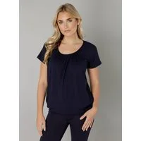 Base Level T-Shirt Yona mit Raffung am Rundhalsausschnitt