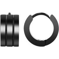 AKZENT Ohrring-Set Edelstahl Schwarz, D: 9 mm, 7 mm breit, Unisex & Robust (Paar)