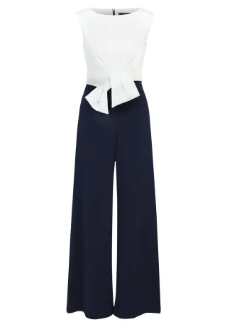 Vera Mont - Jumpsuit Dunkelblau/Weiß - Gr. - 46