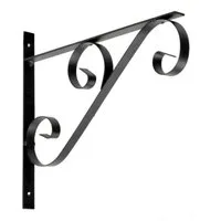 LB H&F Lilienburg Wandhalter Halter Halterung Wandhalter Wandhalterung Wandbefestigung, (Aufhänger Wandhaken Metall Laternen Haken Blumen Ampel lang Pflanzenhalter Pflanzenhaken MEGA schwarz groß XL Gusseisen Wandhalterung Blumenampelhaken Blumeampel