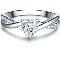 Trilani Silberring Herz silber, in Sterling Silber mit Zirkonia