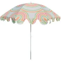 Meinposten Sonnenschirm Strandschirm UV 30+ Balkonschirm grün blau Kreise Streifen