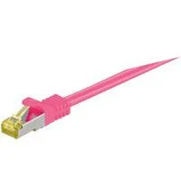 Patchkabel RJ-45 SFTP, mit Cat 7 Rohkabel pink, 7,5 Meter, 500 MHz