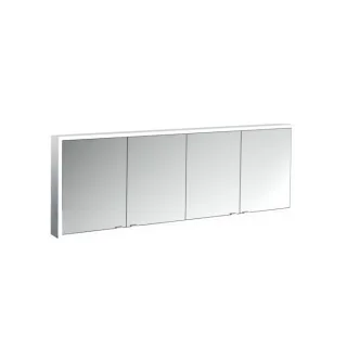 Emco prime Aufputz-Lichtspiegelschrank 949706289 2000x730mm, 4-türig, aluminium/spiegel