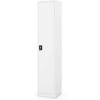 Jan Nowak Aktenschrank Metall Büroschrank abschließbar 45 cm ALEX H220 5 Böden Stahl (Stahl 0,7 mm Wandmontage möglich PZH-zertifiziert DSGVO) Aktenschrank Schloss 2 Schlüssel schmal 220 cm hoch 4 Farben