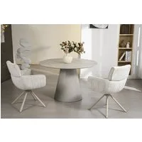 riess-ambiente Esstisch EN VOGUE Ø120cm matt grau – Beton-Design, Säulenfuß, rund, 4 Personen (Einzelartikel, 1-St), Statement-Tisch – ideal für gemeinsame Mahlzeiten & Besprechungen
