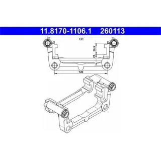 ATE Halter f?r Bremssattel hinten Chevrolet Opel 11.8170-1106.1