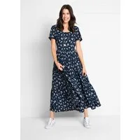 bonprix Maxikleid aus reiner Baumwolle, Loose Fit, Kurzarm-Design, mit Allover-Muster