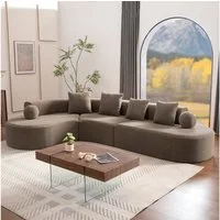 Odikalo Sofa Ecksofa Big-Sofa Eckcouch mit Schlaffunktion, L Form, 327cm groß, dicklich, gewölbe mit sofa ohne knochen eine cloudische couch, die elegant konstruiert ist und ein l-tier-modell, das bequem heruntersteht, nicht zusammengebaut