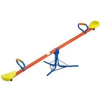 Spielwerk Einzelschaukel Wippe, für Kinder 70kg max 360° Drehbar Haltegriffe Gartenwippe Kinderwippe