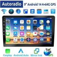 ESSGOO 9/10 Zoll Doppel 2 DIN Android 14 Wireless Carplay Android Auto Autoradio (DAB+ (optional), FM, RDS, 4+64GB(optional), FM RDS Bluetooth EQ USB GPS Navi WIFI IPS Touchscreen Mirror Link SWC)