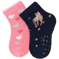 Sterntaler® ABS-Socken ABS Socken 2er-Pack Pferd + Herzen (2-Paar, 2er-Pack) ABS-Söckchen 2er-Pack mit Pferd- & Herzen-Motiv, Vollplüsch-Innensohle