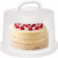 relaxdays Kuchentransportbox Extrahoher Tortenbehälter, Kunststoff, weiß