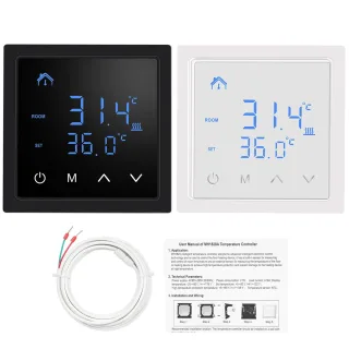 Intelligent Thermostat 16A Floor Heating Temperature Controller with LED Touch Screen 85-265V Electric Heating Control
