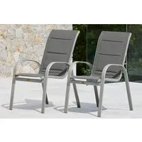 MERXX Stapelstuhl Amalfi Deluxe (Set, 2 St), 2er Set, Alu/Textil, stapelbar