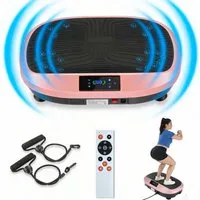 kehot Vibrationsplatte Ganzkörper, 3D Fitnessgeräte mit 2 Bändern & Fernbedienung, 200 W, 120 Intensitätsstufen, (Set, mit Trainingsbandern), Schwingung Modus, 6 voreingestellte Modi