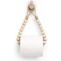 Venicce Love Toilettenpapierhalter Klopapierhalter Jute - Klorollenhalter aus Massivholz Beige (1-St), Massivholz
