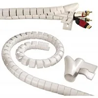 Hama Kabelspirale 1,5m 30mm Spiralschlauch Weiß Computer-Kabel, Kein, (150 cm), Kabel-Schlauch Kabel-Kanal Kabelbündel für TV Beamer PC Audio HiFi