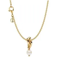 Pandora Kette mit Anhänger 21209, für Damen-Schmuckset mit Perl-Charm Ewigkeitssymbol Goldfarben