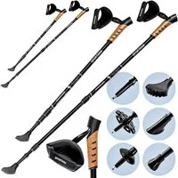 Sportana Nordic-Walking-Stöcke (2 St), Wanderstöcke Damen Herren Trekkingstöcke Teleskop Gummipuffer Leicht