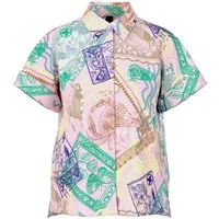 Marc Cain Kurzarmbluse Spring Fling Premium Damenmode mit grafischem Muster