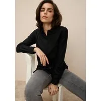 Tamaris Hemdbluse mit lockerem Schnitt, aus fließender Viskose-Qualität im Oversize-Look mit Tasche