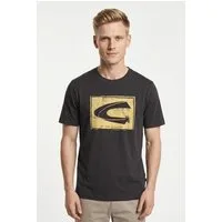 camel active T-Shirt normale Passform, Kurzarm-Design, bedruckte Optik mit Logo-Print