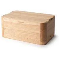 Continenta Brotkasten mit Deckel, Gummibaum, Massivholz, (2-tlg), 36x23x16 cm, integriertes Brotschneidebrett