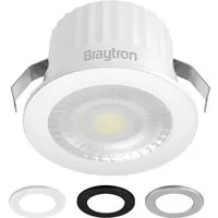 Braytron LED Einbaustrahler Minispot kleiner Einbauleuchte 44mm IP54 Bad inklusive 3 Blenden, LED fest integriert, Leistungsstark, Klein, Schwarz, Weiß, Silber