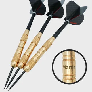Personalisierte Steel Dartpfeile mit Gravur - Schwarz
