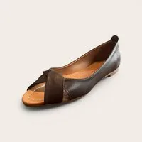 Begoria Begoria Milano - Elegante Open-Toe Leder-Ballerinas Ballerina