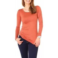 Muse Rundhalsshirt Basic Langarm Longshirt Skinny Fit 1098A