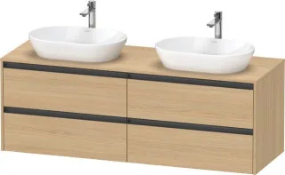 Duravit Ketho.2 Konsolenwaschtischunterbau wandhängend Natur Eiche Matt 1600x550x568 mm - K24899B303 K24899B30300000
