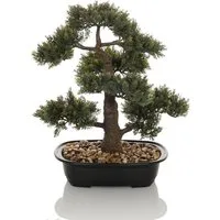 Kunstpflanze BONSAI Künstliche Pflanze Höhe 44.0 cm Kiefer Kiefer, hjh OFFICE, Höhe 44.0 cm, Künstliche Zimmerpflanze Kunstbonsai Baum Kiefer im Kunststoff-Topf