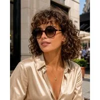 Ella Jonte Sonnenbrille braun im Retro-Look mit UV400-Schutz und Stoffetui