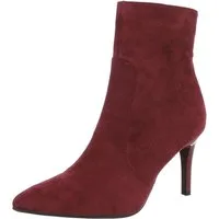 Ital-Design Elegante Ankle Boots für Damen mit hohem Absatz High-Heel-Stiefelette (90153130) Pfennig-/Stilettoabsatz Stiefeletten in Weinrot